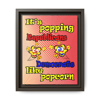 popping like popcorn - framed canvas art (yellow-orange wave)