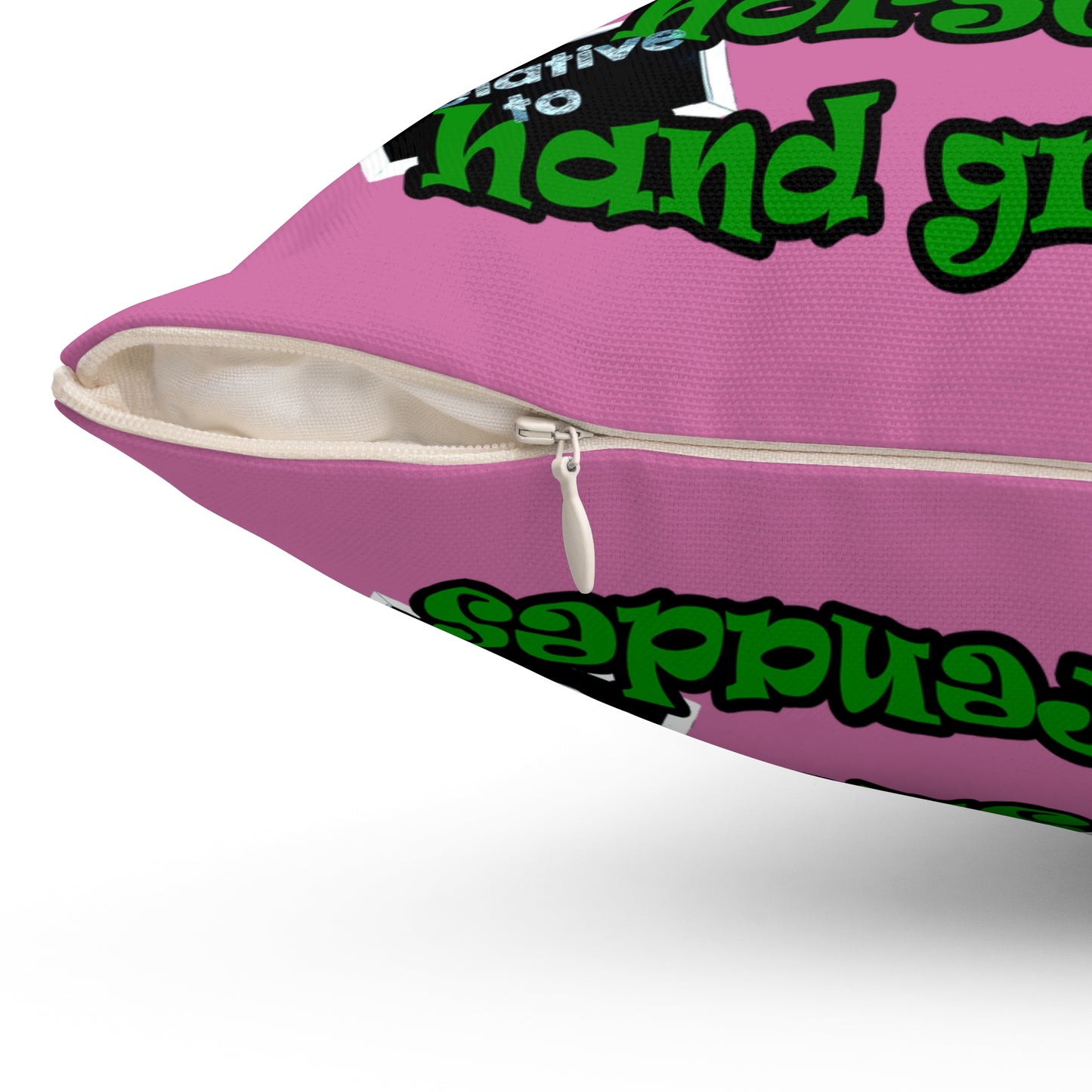 my luck - Spun Polyester Square Pillow - (light pink)