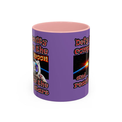 defy conquer reach - Accent Mug (light purple)