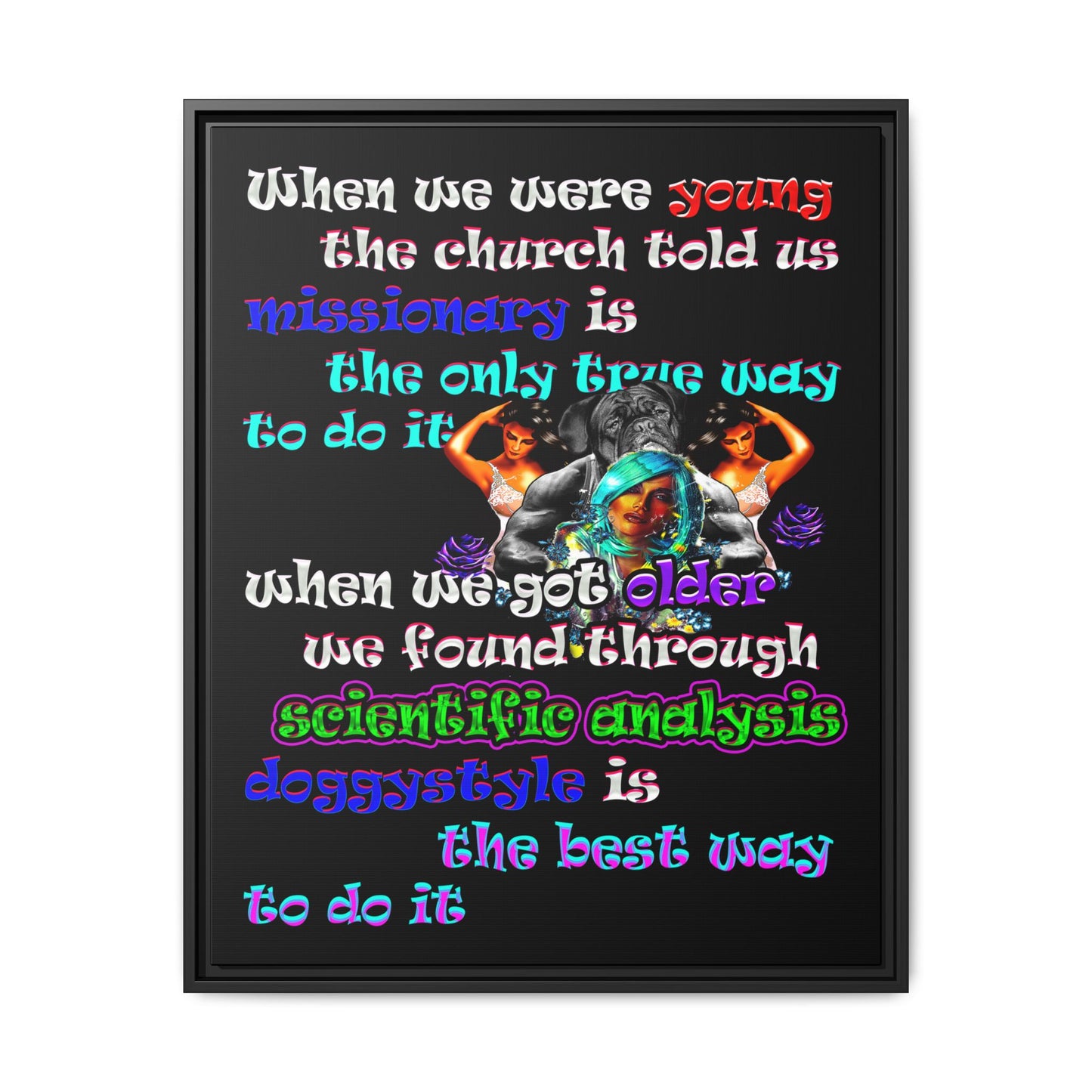 doggystyle - framed canvas art (black)