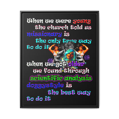doggystyle - framed canvas art (black)