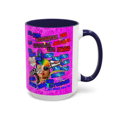 drop the beat - Accent Mug (pink swirl)