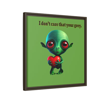 I don't care that your grey - framed canvas art (green)