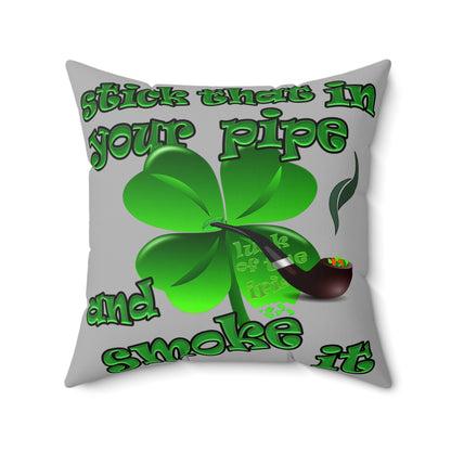 celtics logo - Spun Polyester Square Pillow - (light grey)