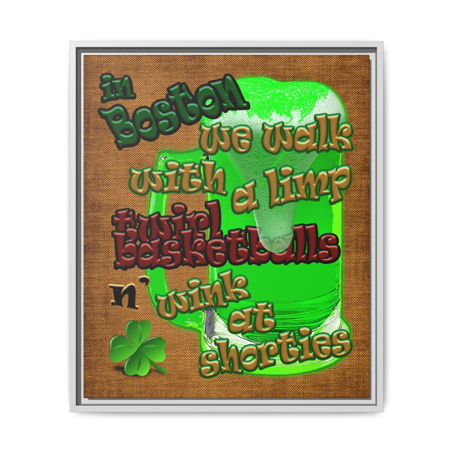 celtics logo - framed canvas art (brown papyrus)