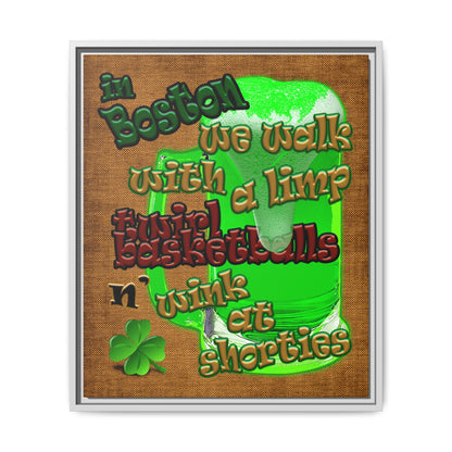 celtics logo - framed canvas art (brown papyrus)