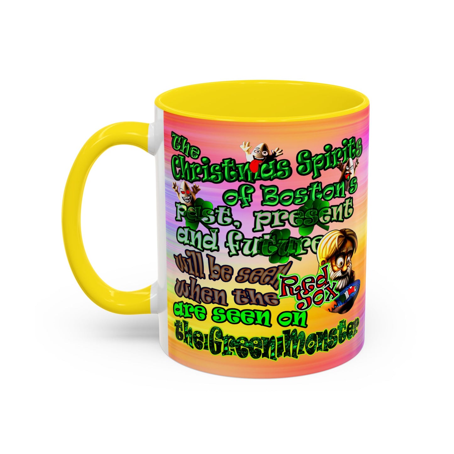 christmas spirits of boston - Accent Mug (color blur)