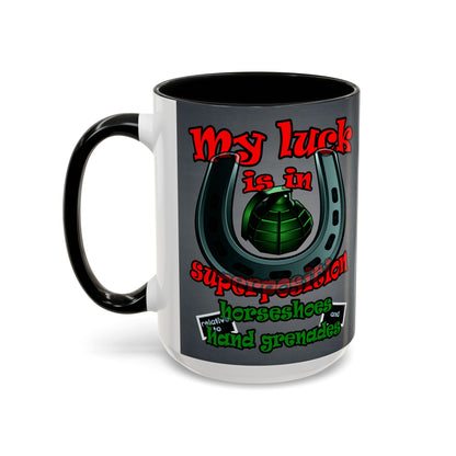 my luck - Accent Mug (grey-light grey)