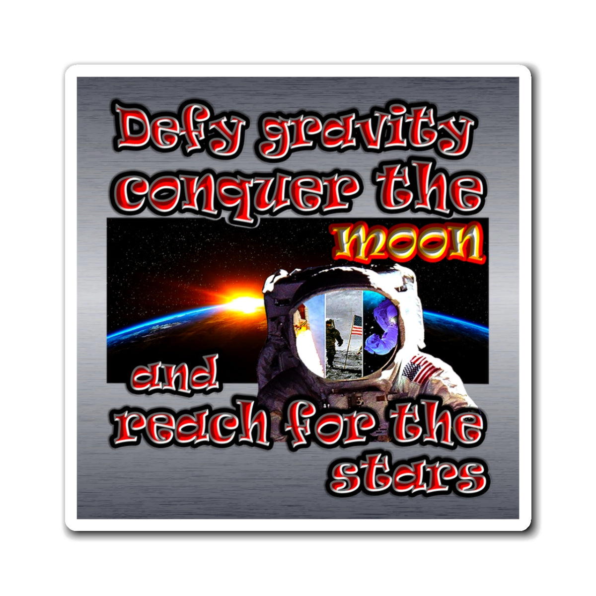 defy conquer reach - Magnets - (brushed nickel)