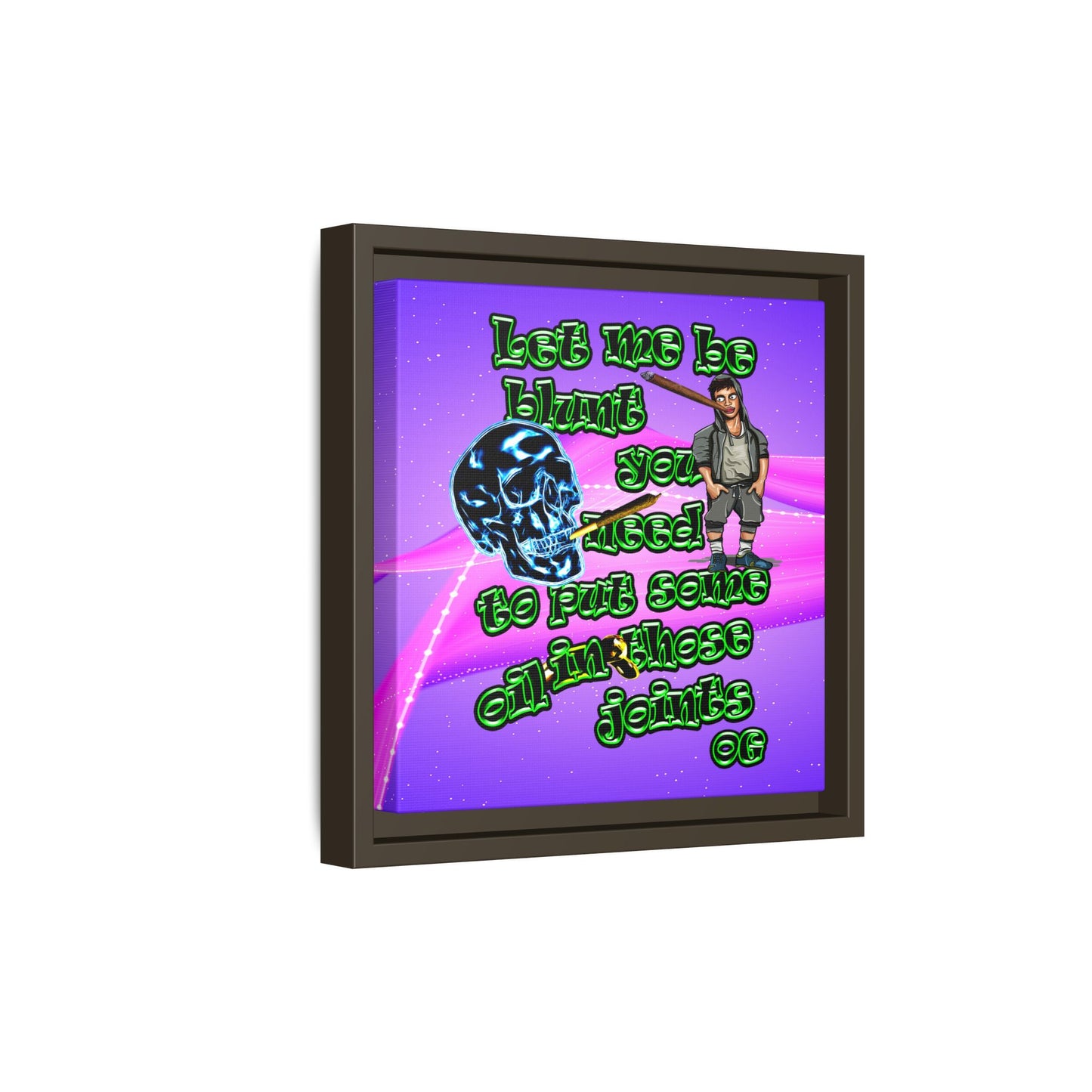 og - framed canvas art (purple-pink wave)