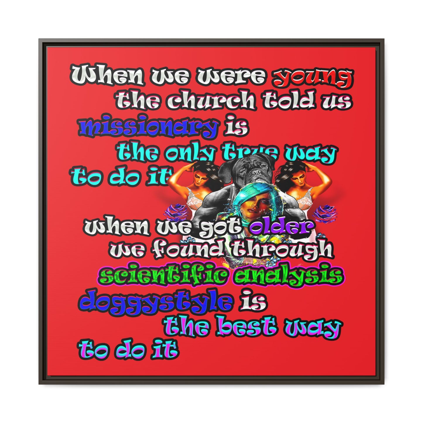 doggystyle - framed canvas art (red)