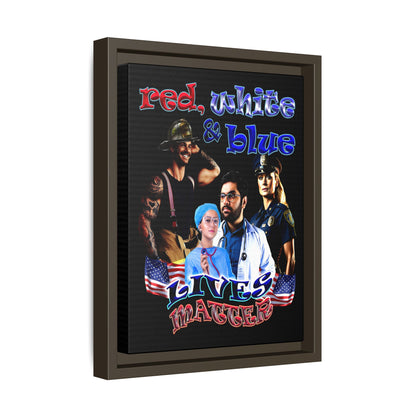 rw&b lives matter - framed canvas art (black)