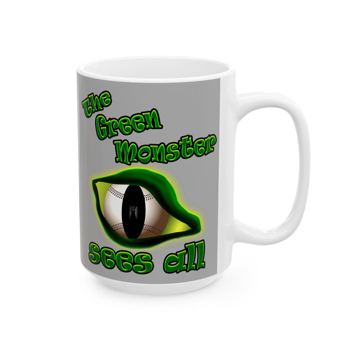green monster - White Mug (light grey)