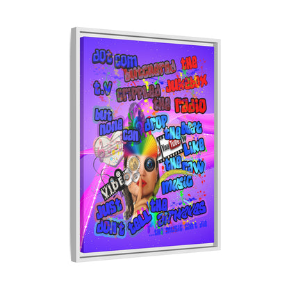 drop the beat - framed canvas art (purple-pink wave)