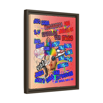 drop the beat - framed canvas art (yellow-orange wave)