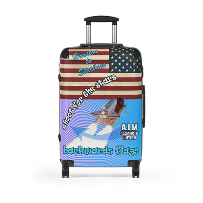 shoot for the stars - Suitcase (light blue-purple wave)