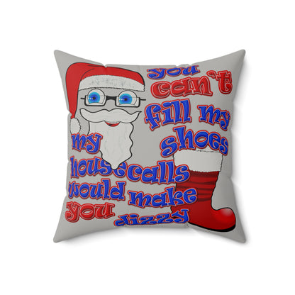 santa's shoes - Faux Suede Square Pillow - (light grey)