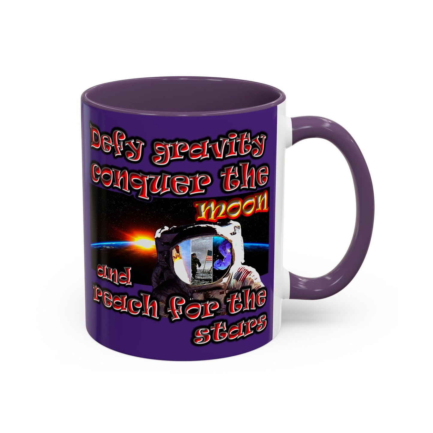 defy conquer reach - Accent Mug (purple)