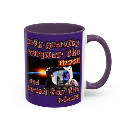 defy conquer reach - Accent Mug (purple)
