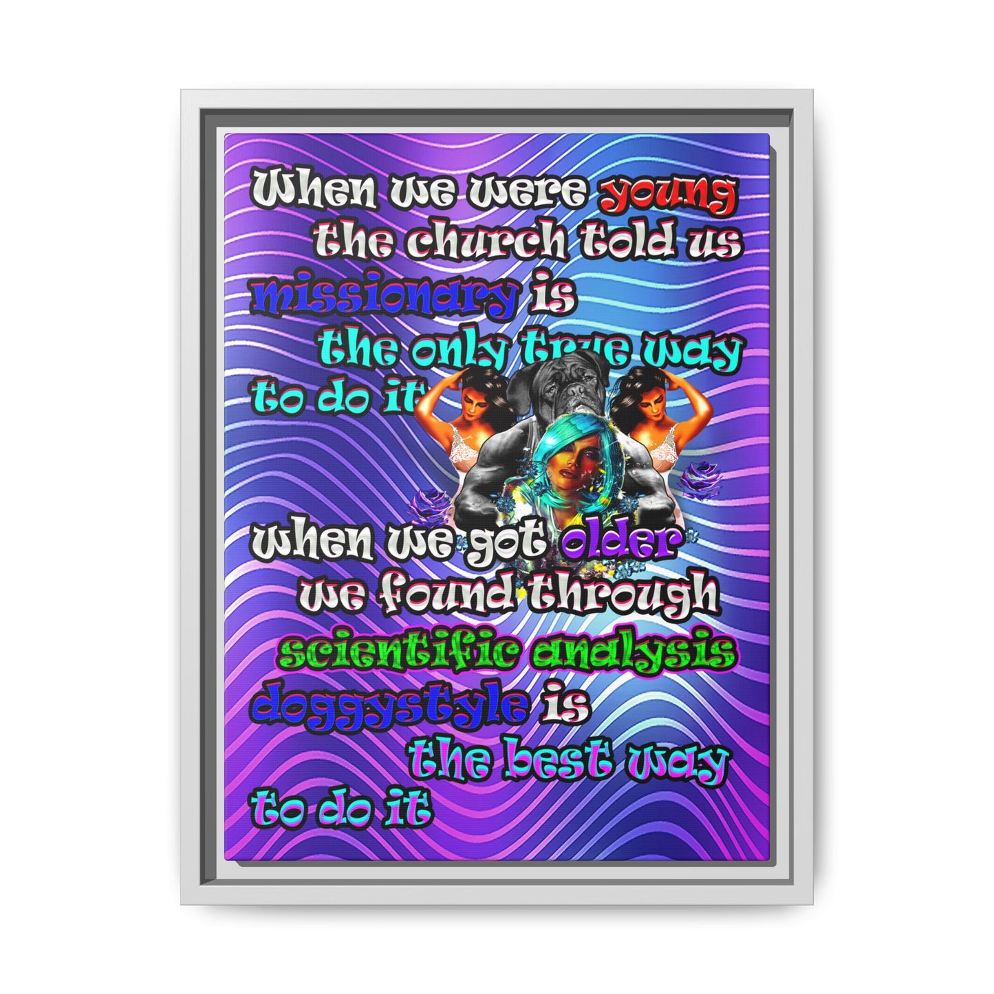 doggystyle - framed canvas art (purple wave)