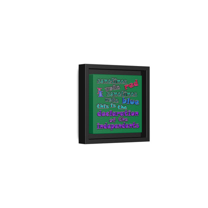 declaration of the independents - framed canvas art (dark green)