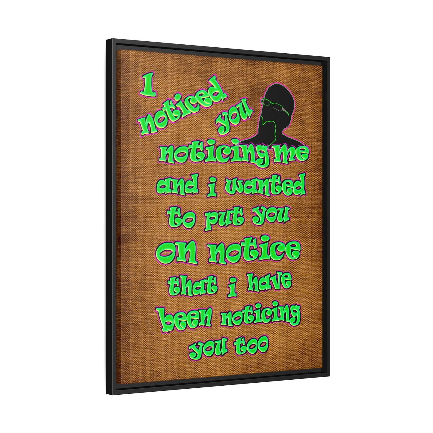 noticed you noticing - framed canvas art (brown papyrus)