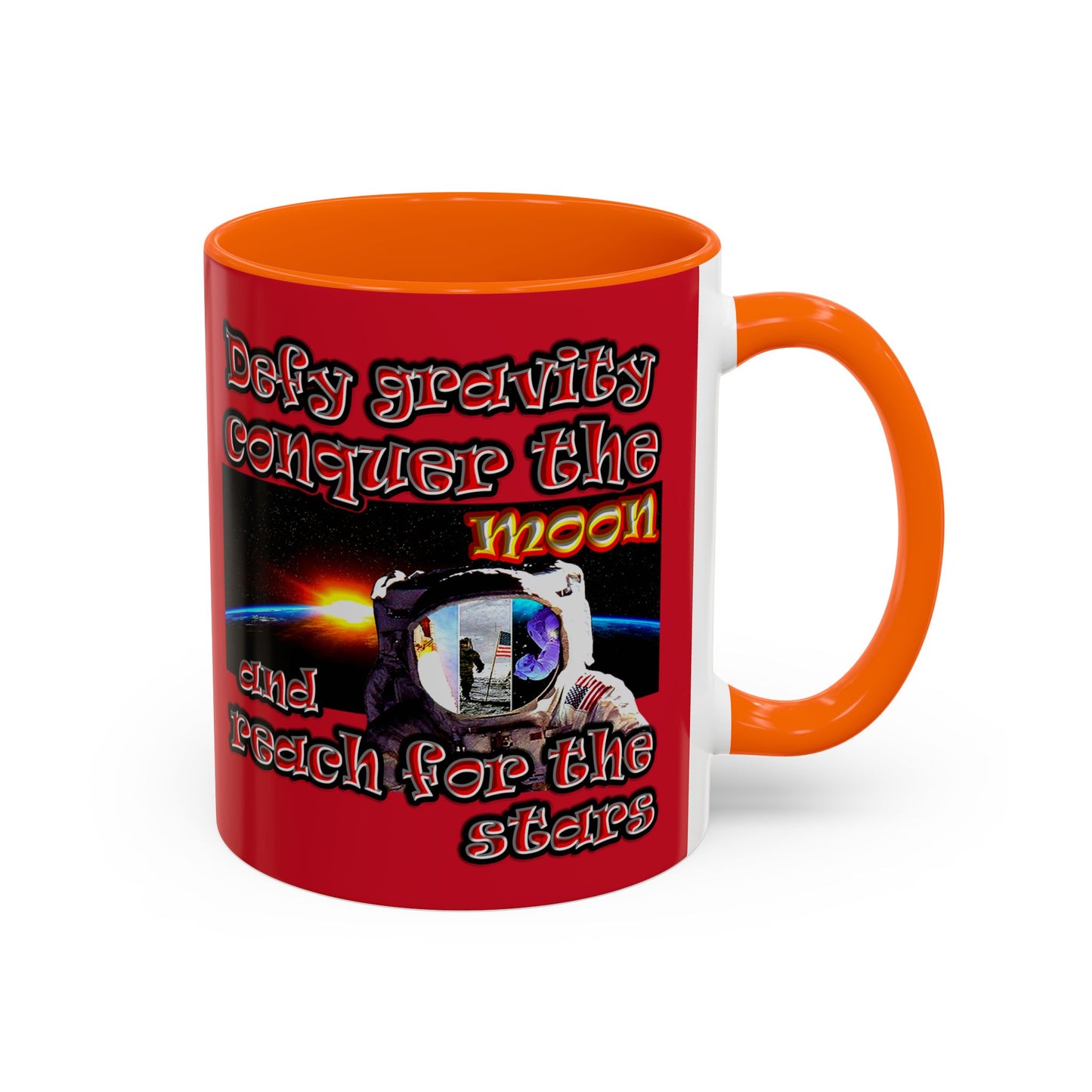 defy conquer reach - Accent Mug (dark red)