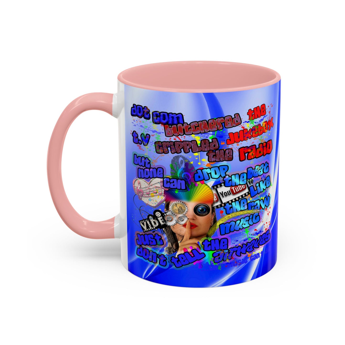 drop the beat - Accent Mug (blue-white wave)