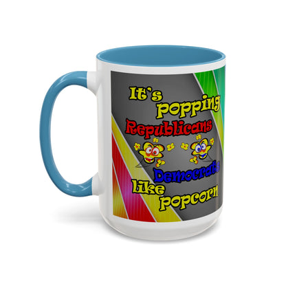 popping like popcorn - Accent Mug (rainbow split)