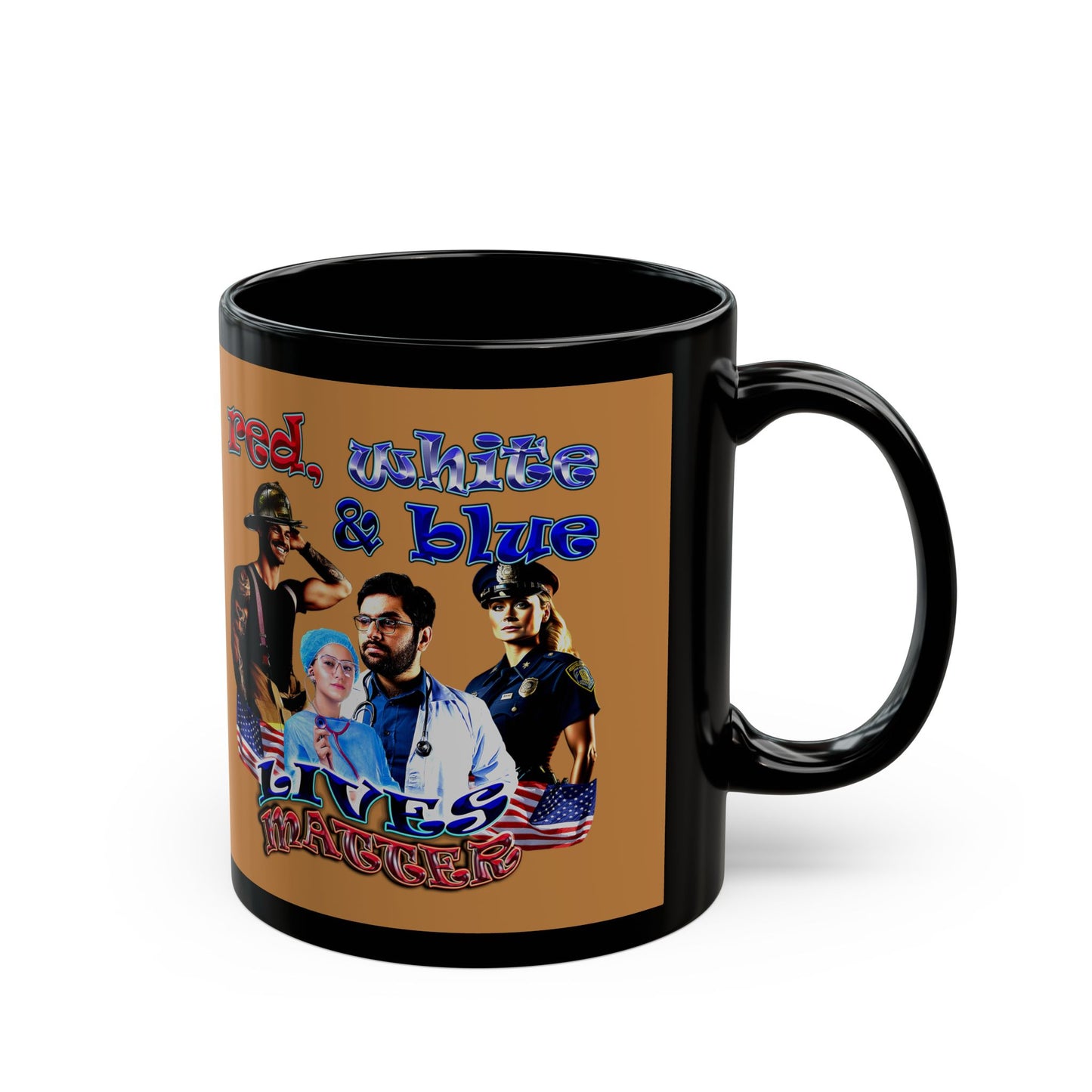 rw&b lives matter - Black Mug (light brown)