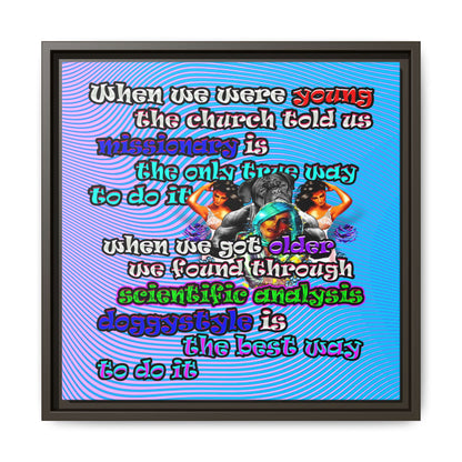 doggystyle - framed canvas art (light blue-purple wave)