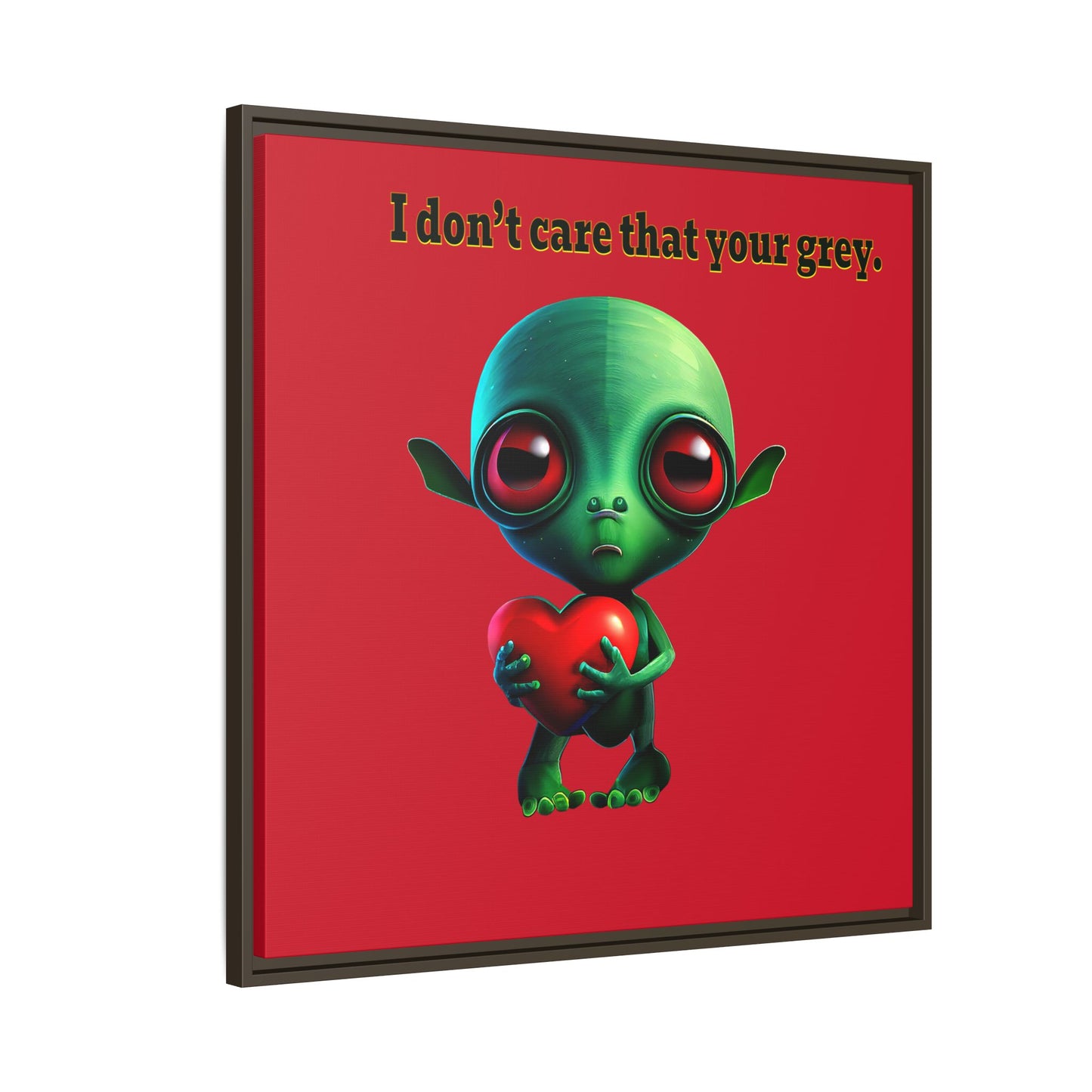 I don't care that your grey - framed canvas art (dark red)