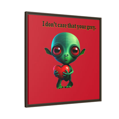 I don't care that your grey - framed canvas art (dark red)