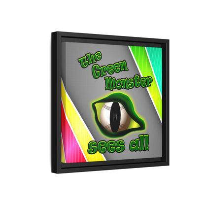 green monster - framed canvas art (rainbow split)