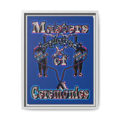 em cee squared - framed canvas art (dark blue)