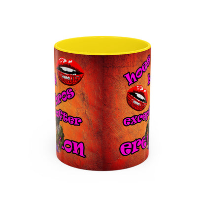 hoes b4 bros - Accent Mug (burnt orange)