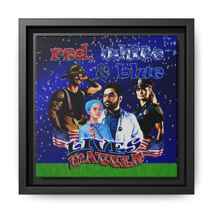 rw&b lives matter - framed canvas art ('snoops' background)