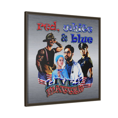 rw&b lives matter - framed canvas art (brushed nickel)