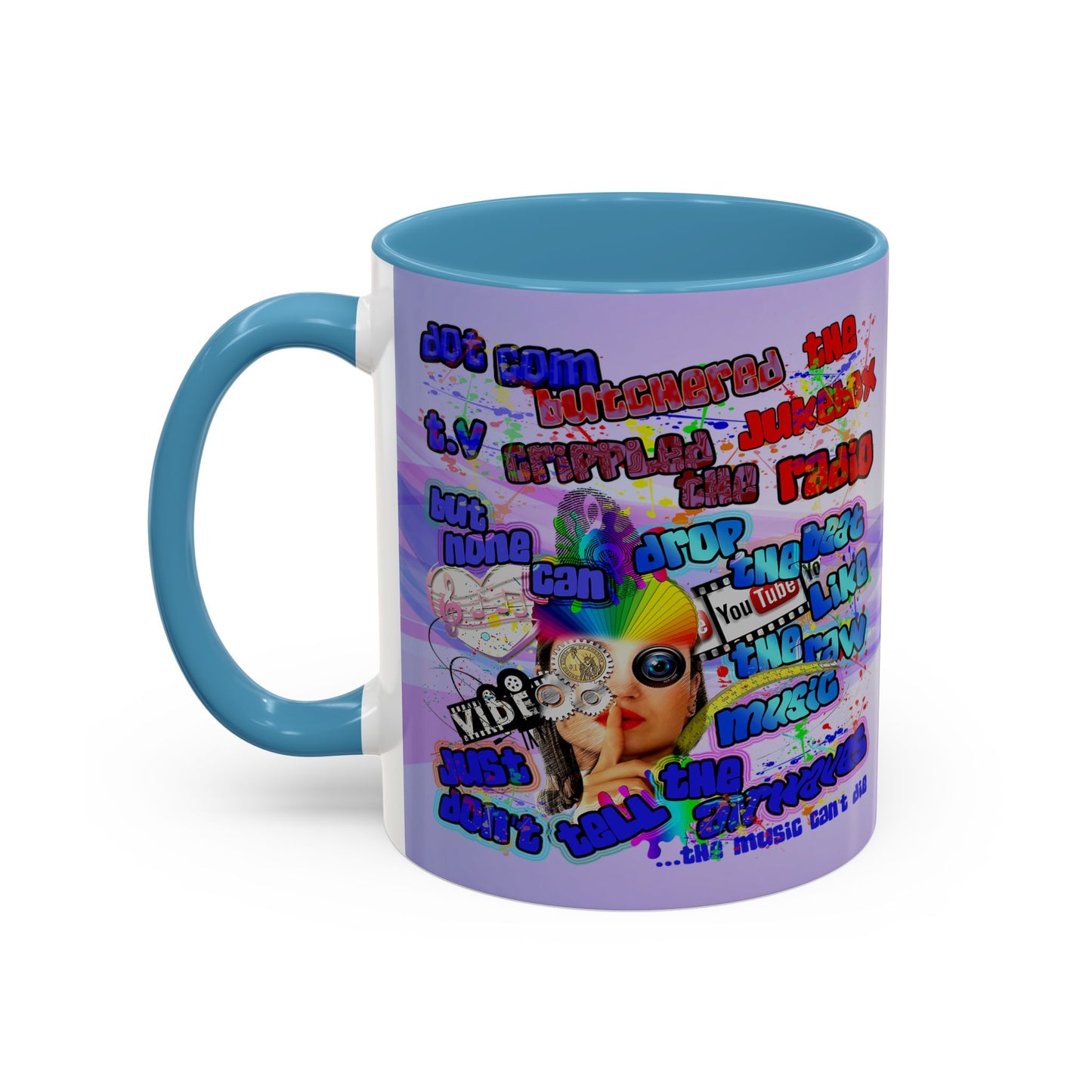 drop the beat - Accent Mug (light blue-pink wave)