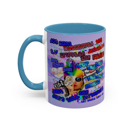 drop the beat - Accent Mug (light blue-pink wave)