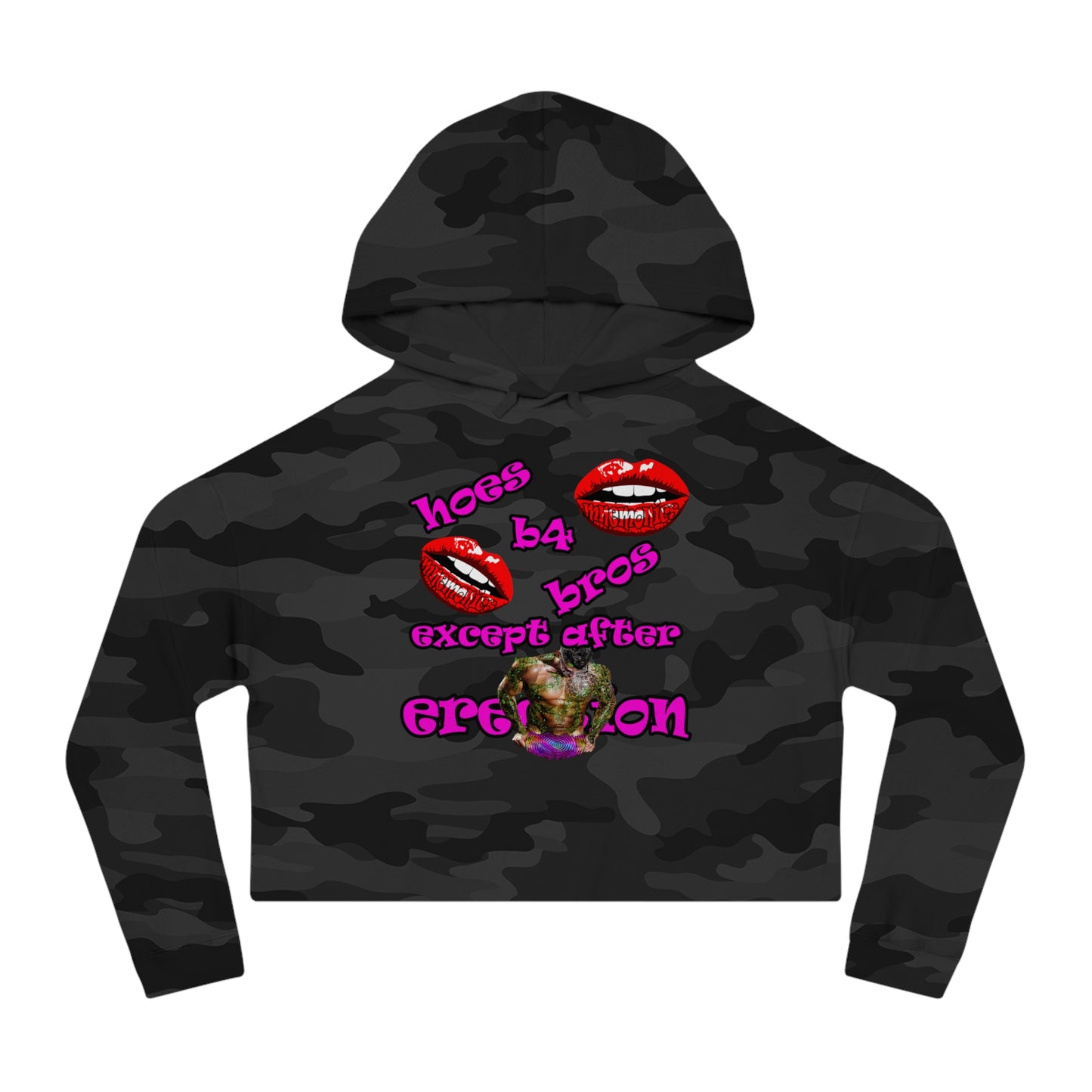hoes b4 bros - Women’s Cropped Hooded Sweatshirt