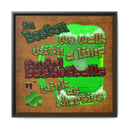 celtics logo - framed canvas art (brown papyrus)