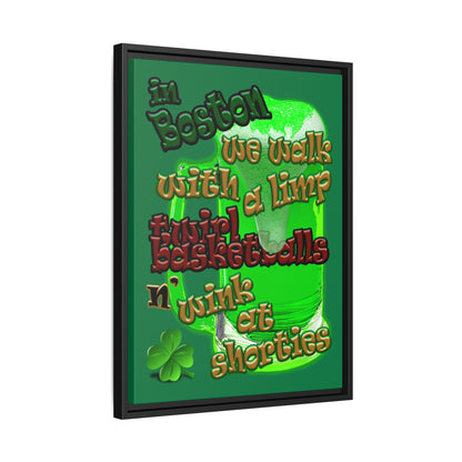 celtics logo - framed canvas art (dark green)