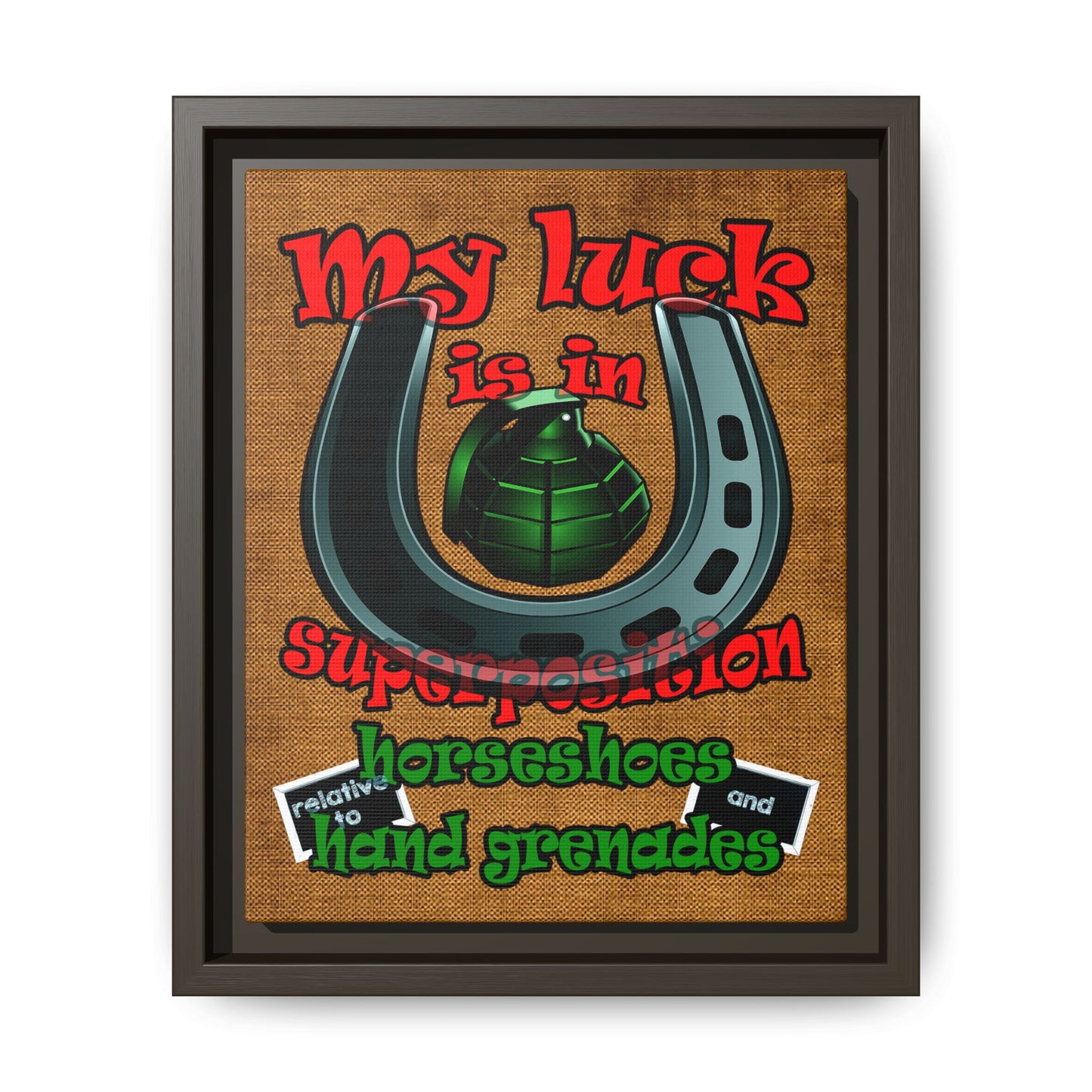 my luck - framed canvas art (brown papyrus)