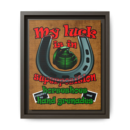 my luck - framed canvas art (brown papyrus)