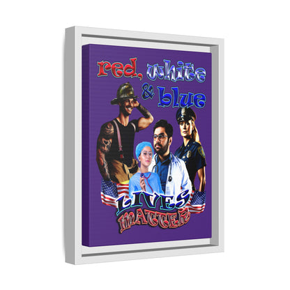 rw&b lives matter - framed canvas art (purple)
