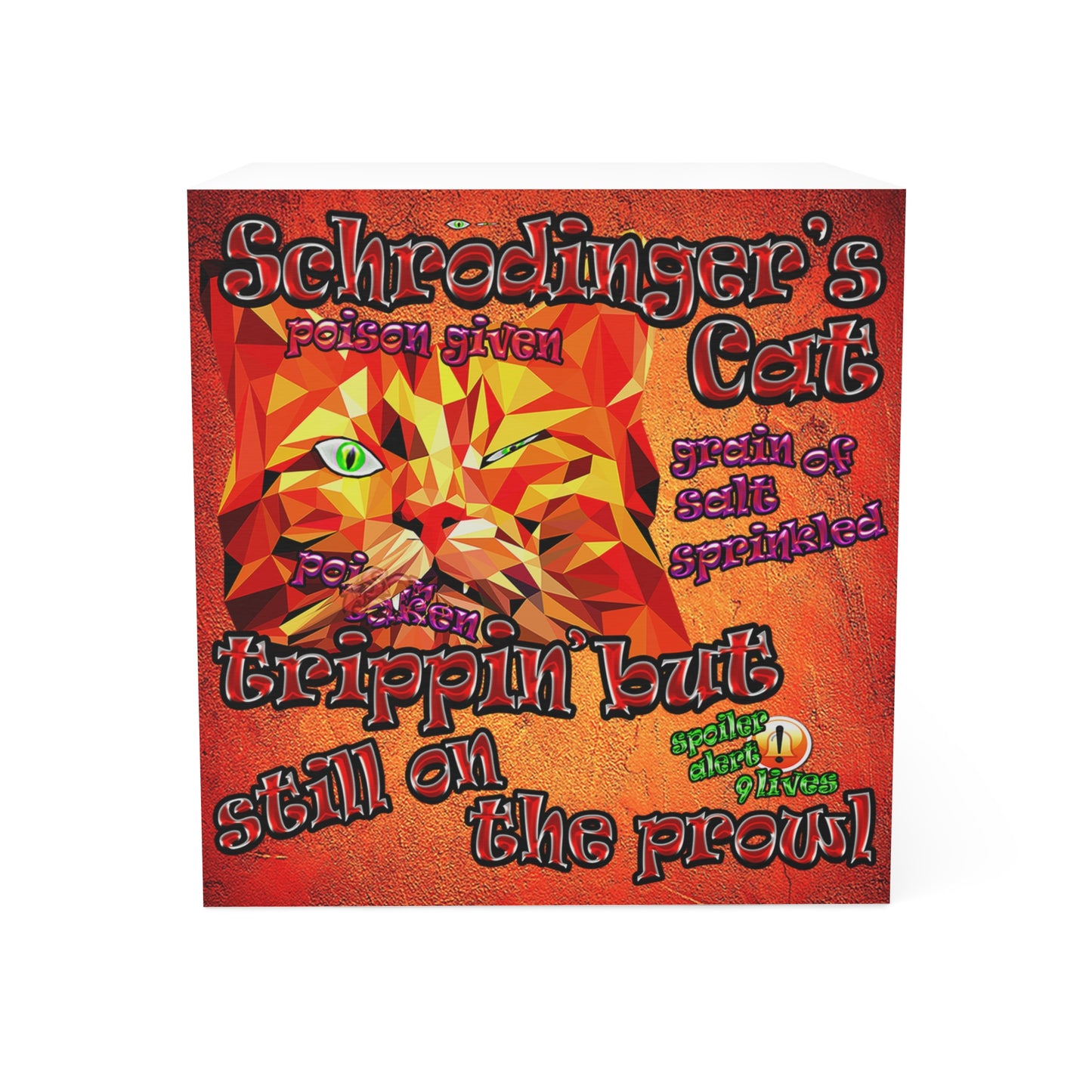 schrodinger's cat - note cube (burnt orange)