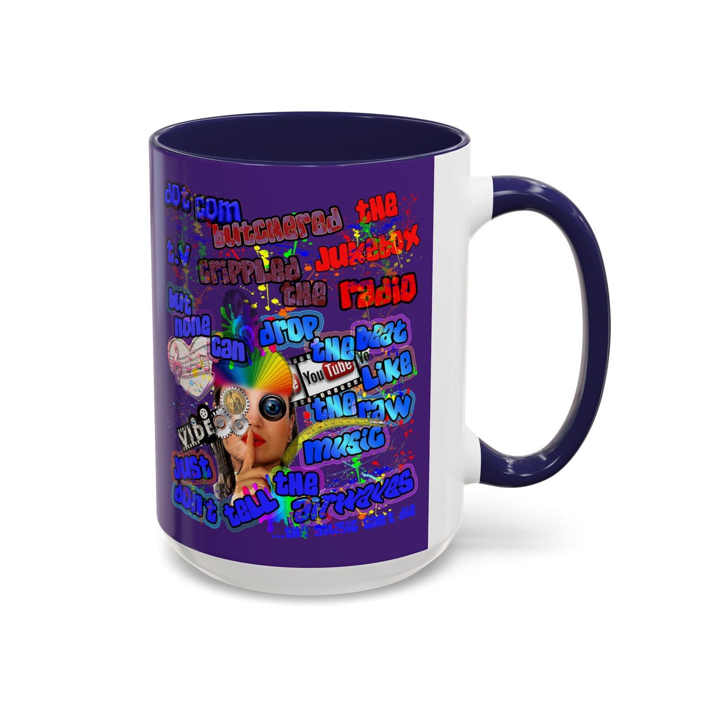 drop the beat - Accent Mug (purple)