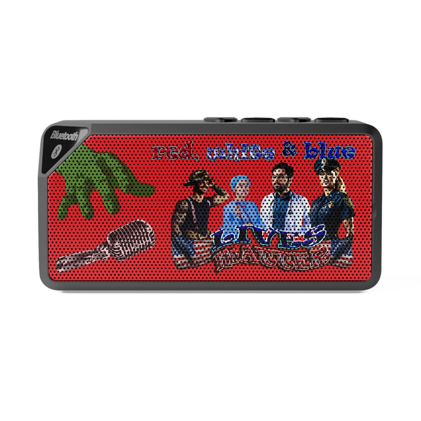 rw&b lives matter - Jabba Bluetooth Speaker (red)