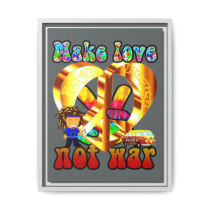 love peace - framed canvas art (dark grey)